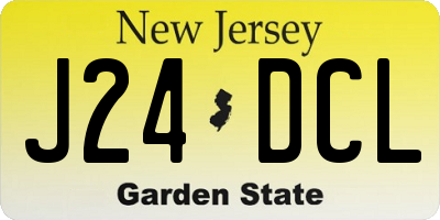 NJ license plate J24DCL