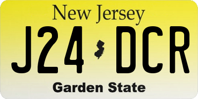 NJ license plate J24DCR