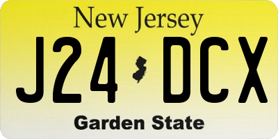 NJ license plate J24DCX