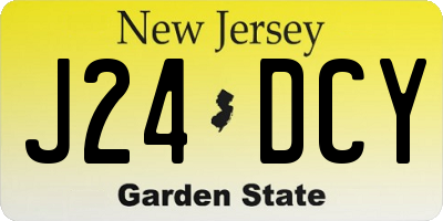 NJ license plate J24DCY