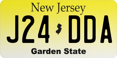 NJ license plate J24DDA