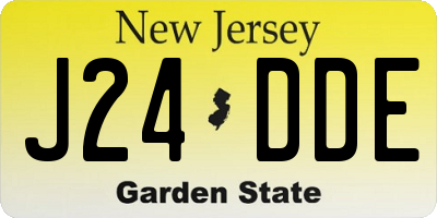 NJ license plate J24DDE