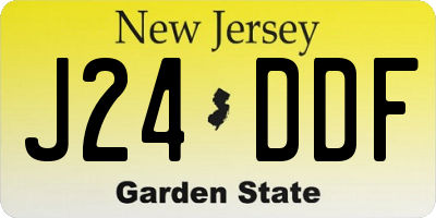 NJ license plate J24DDF