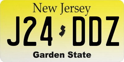 NJ license plate J24DDZ