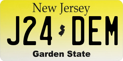 NJ license plate J24DEM