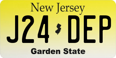 NJ license plate J24DEP