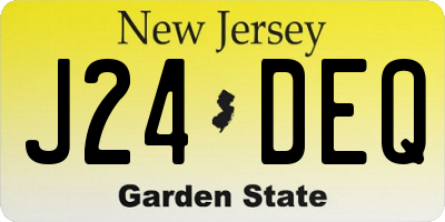 NJ license plate J24DEQ