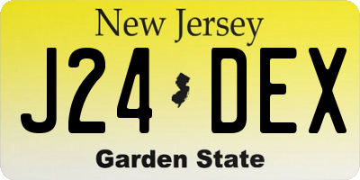 NJ license plate J24DEX