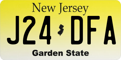 NJ license plate J24DFA