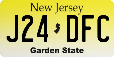 NJ license plate J24DFC