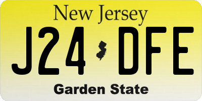 NJ license plate J24DFE