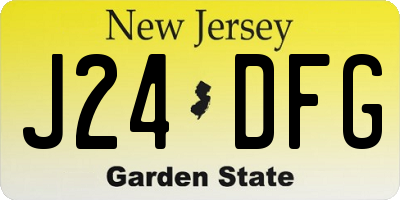 NJ license plate J24DFG