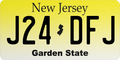 NJ license plate J24DFJ