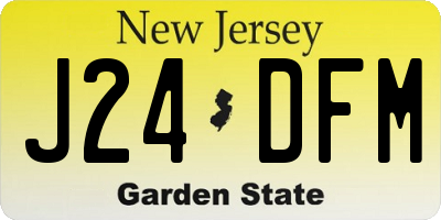NJ license plate J24DFM