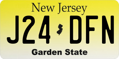 NJ license plate J24DFN