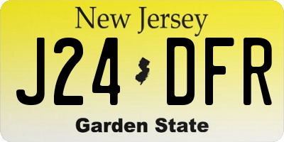 NJ license plate J24DFR
