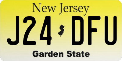 NJ license plate J24DFU