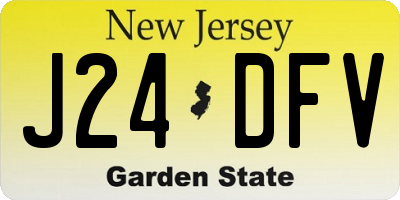 NJ license plate J24DFV