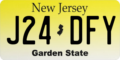 NJ license plate J24DFY