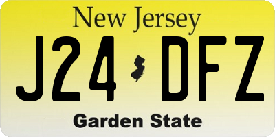 NJ license plate J24DFZ