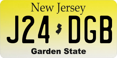 NJ license plate J24DGB