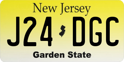 NJ license plate J24DGC