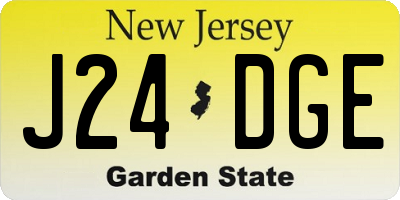 NJ license plate J24DGE