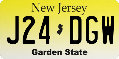 NJ license plate J24DGW