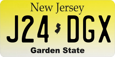NJ license plate J24DGX