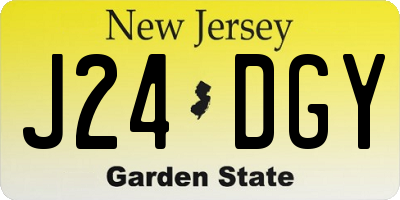 NJ license plate J24DGY