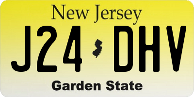 NJ license plate J24DHV