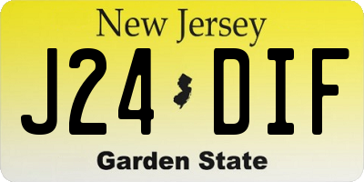 NJ license plate J24DIF