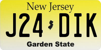 NJ license plate J24DIK