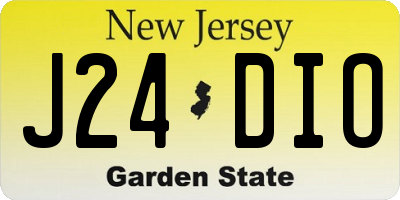 NJ license plate J24DIO