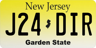NJ license plate J24DIR