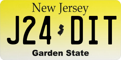 NJ license plate J24DIT