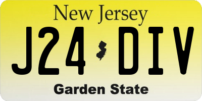 NJ license plate J24DIV