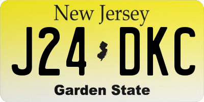 NJ license plate J24DKC
