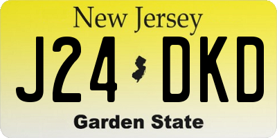 NJ license plate J24DKD