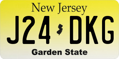 NJ license plate J24DKG