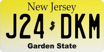 NJ license plate J24DKM