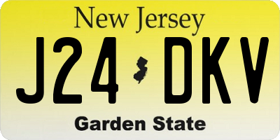 NJ license plate J24DKV