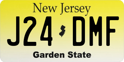 NJ license plate J24DMF