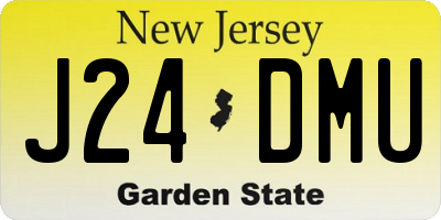 NJ license plate J24DMU