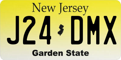 NJ license plate J24DMX