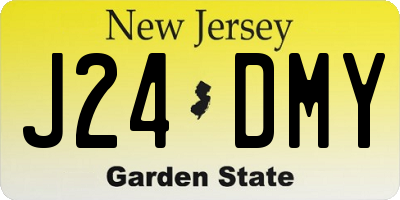 NJ license plate J24DMY