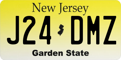 NJ license plate J24DMZ