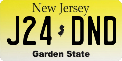 NJ license plate J24DND