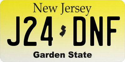 NJ license plate J24DNF