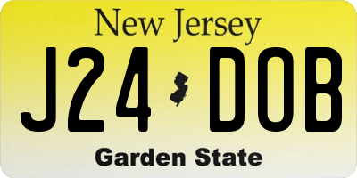 NJ license plate J24DOB